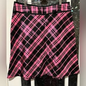 Pink plaid A-line skirt Size XL